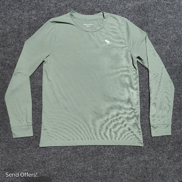 abercrombie kids Other - Abercrombie Kids 15/16 Large Green Long Sleeve Shirt Top  Embroidered Moose
